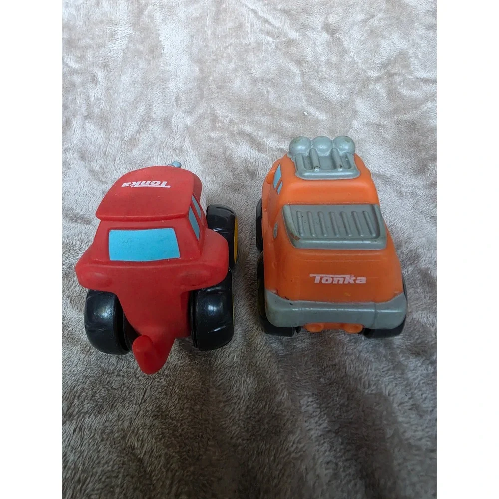 Tonka Chuck & Friends Soft Squeeze Toy Vehicles Red Tractor Orange Truck 2006